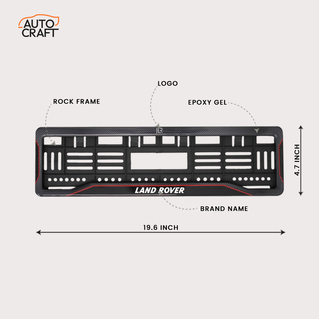 Car Number Plate Gel Frame - Land Rover - Red Line - Image 2