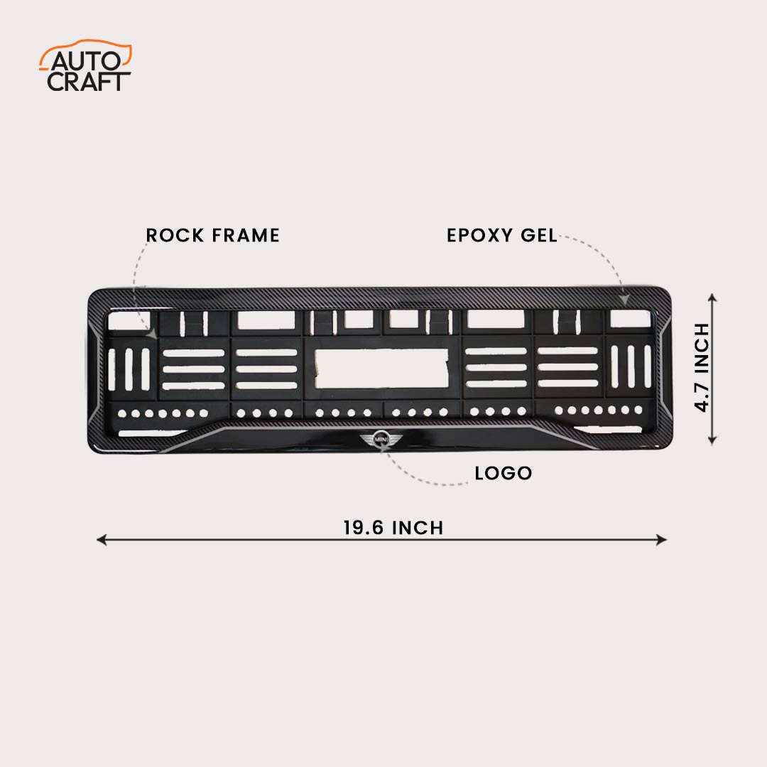 Car Number Plate Gel Frame - Mini Cooper - Black Dash - Image 2