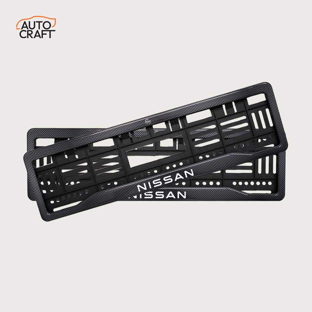 Car Number Plate Gel Frame - Nissan - Black Plain - Image 1