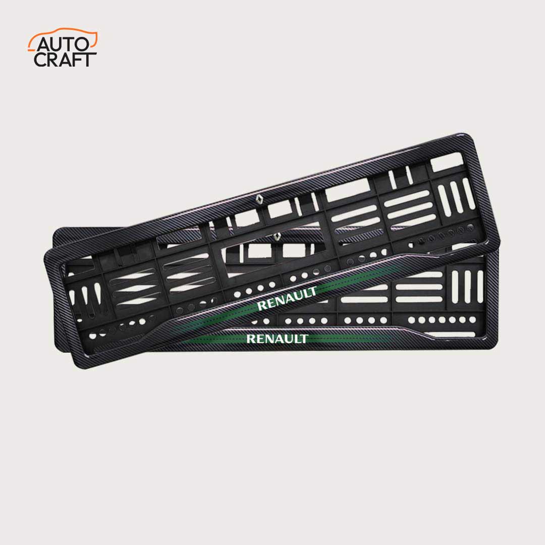 Car Number Plate Gel Frame - Renault - Green - Image 1