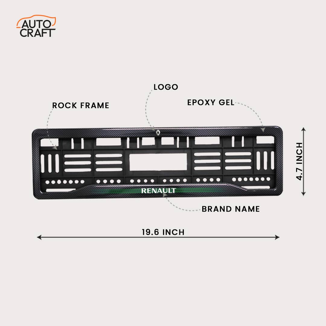 Car Number Plate Gel Frame - Renault - Green - Image 2