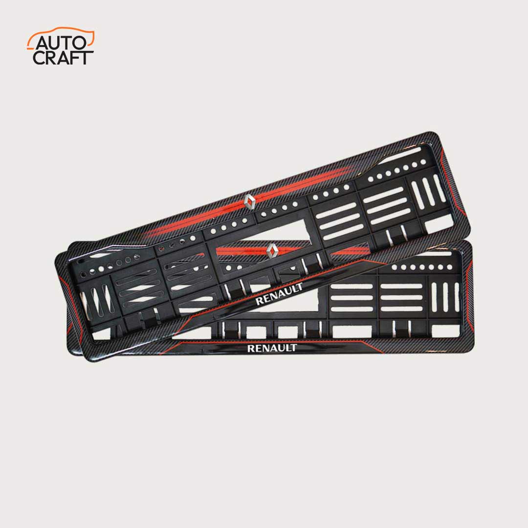 Car Number Plate Gel Frame - Renault - Red Dash - Image 1