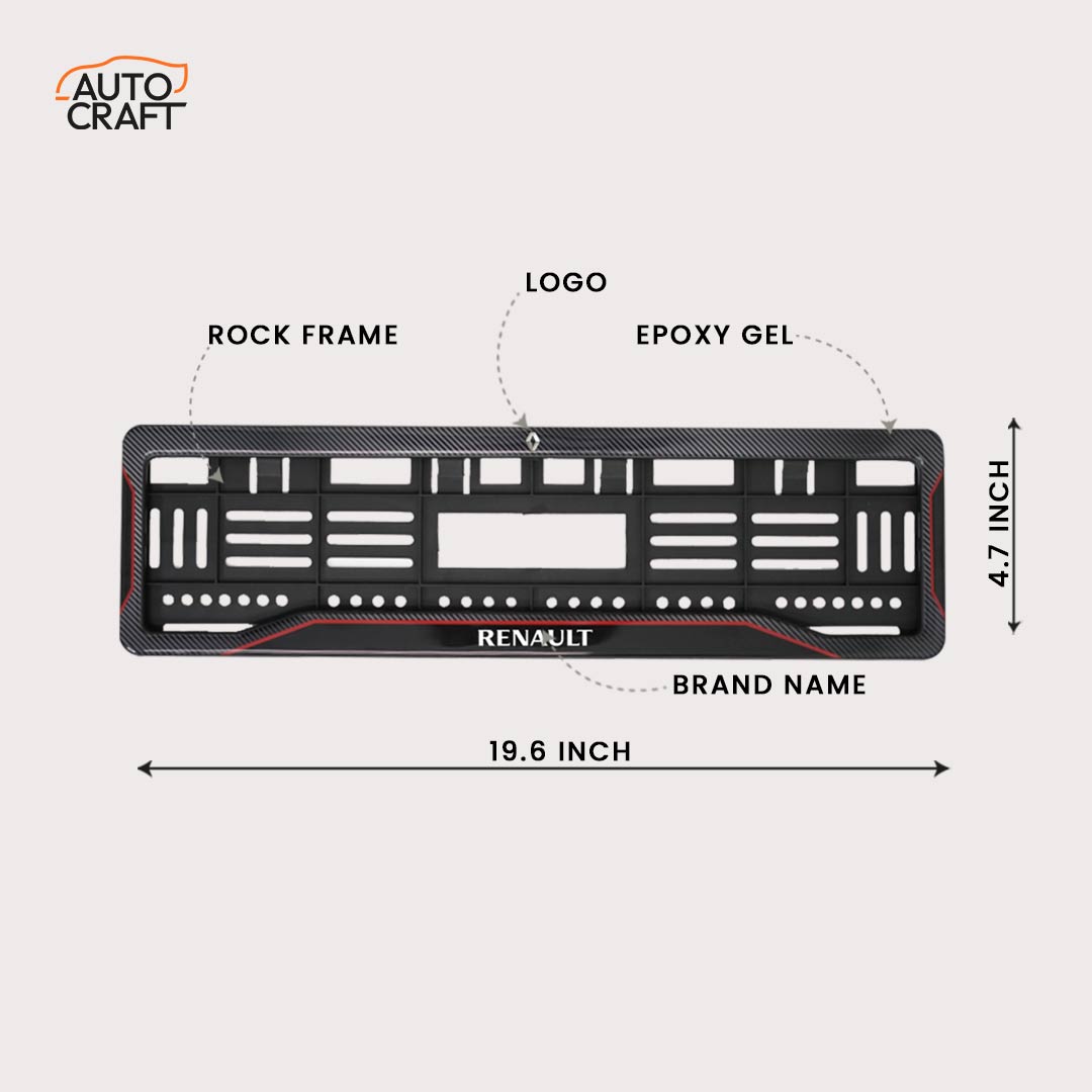 Car Number Plate Gel Frame - Renault - Red Line - Image 2