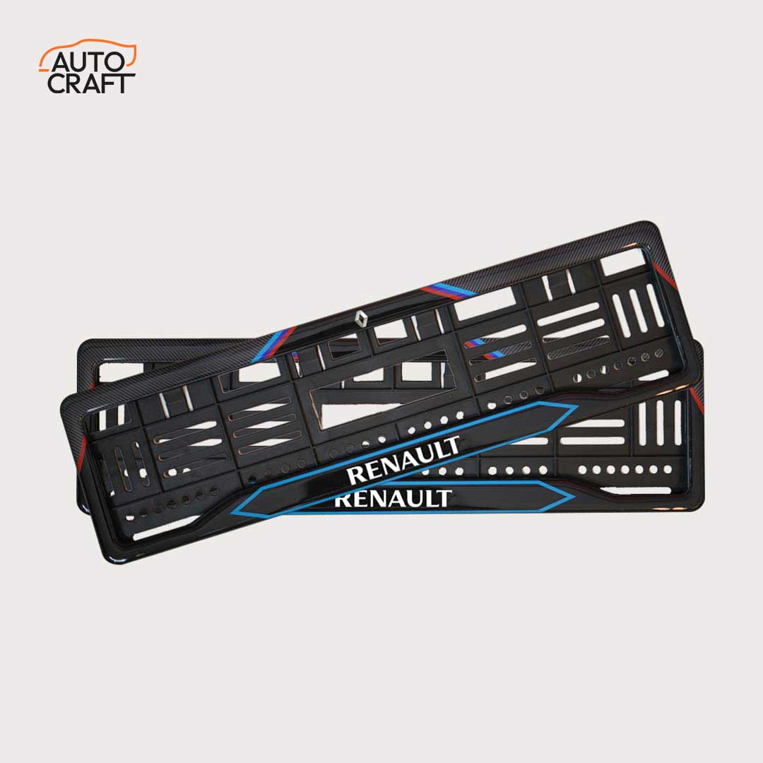 Car Number Plate Gel Frame - Renault - Red and Blue - Image 1