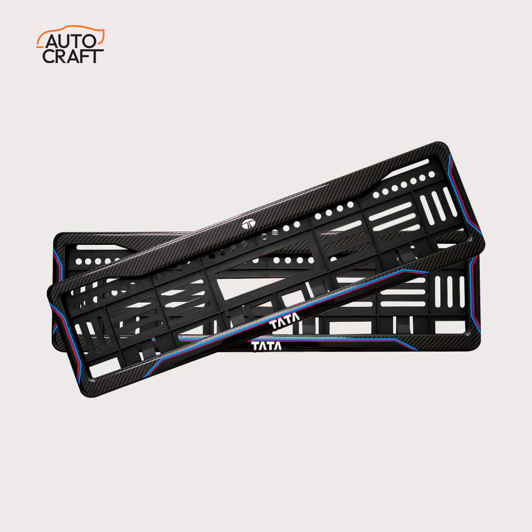Car Number Plate Gel Frame - TATA - Blue Line - Image 1
