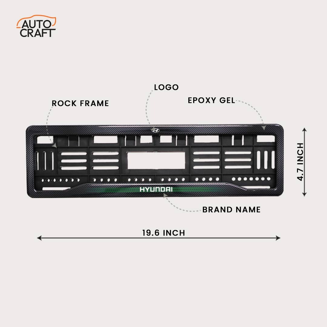 Car Number Plate Gel Frame - Hyundai - Green Line