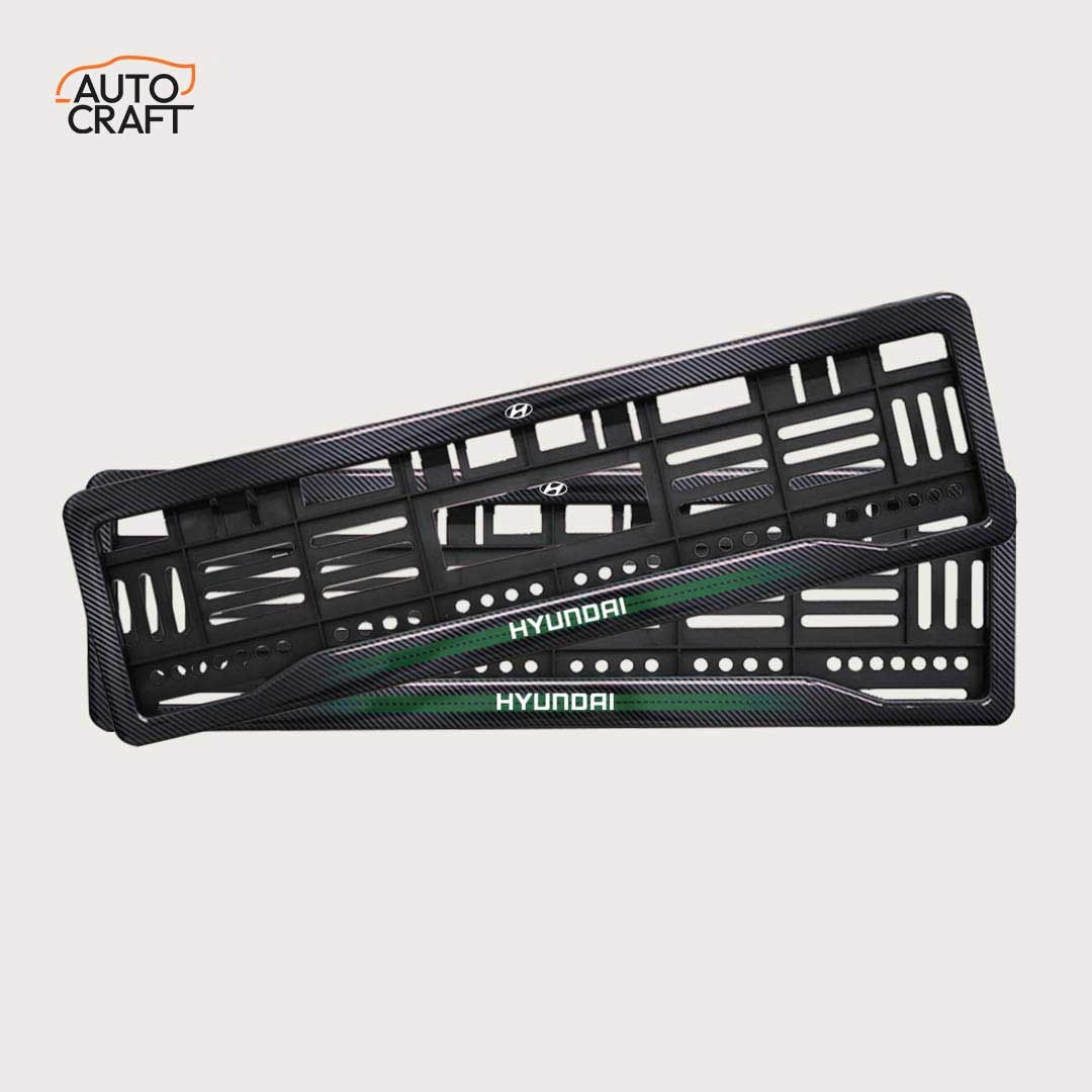 Car Number Plate Gel Frame - Hyundai - Green Line