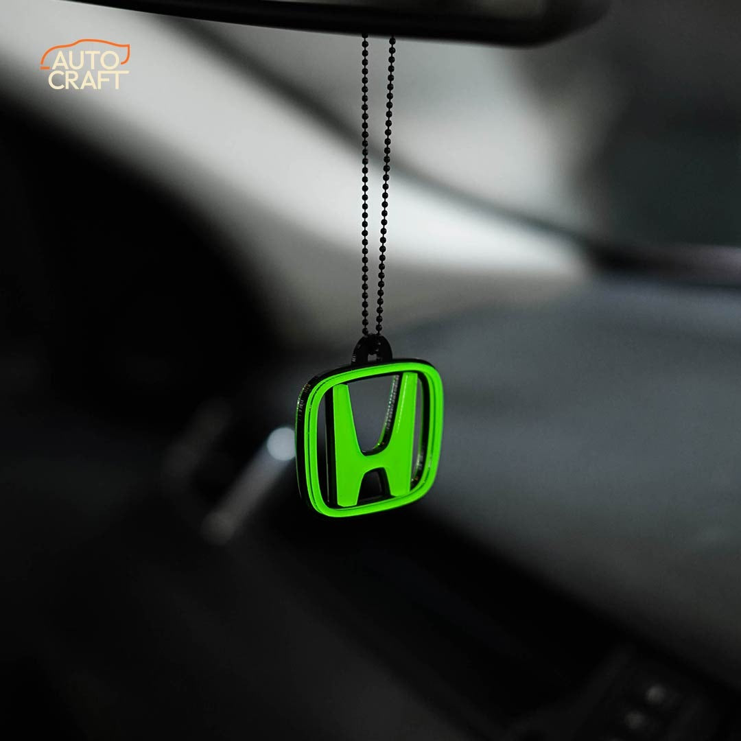 Honda Logo Green Car Mirror Hanging - Image 2