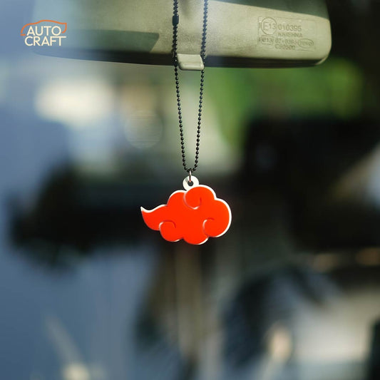 Naruto Akatsuki Logo Red Car Mirror Hanging - Image 1