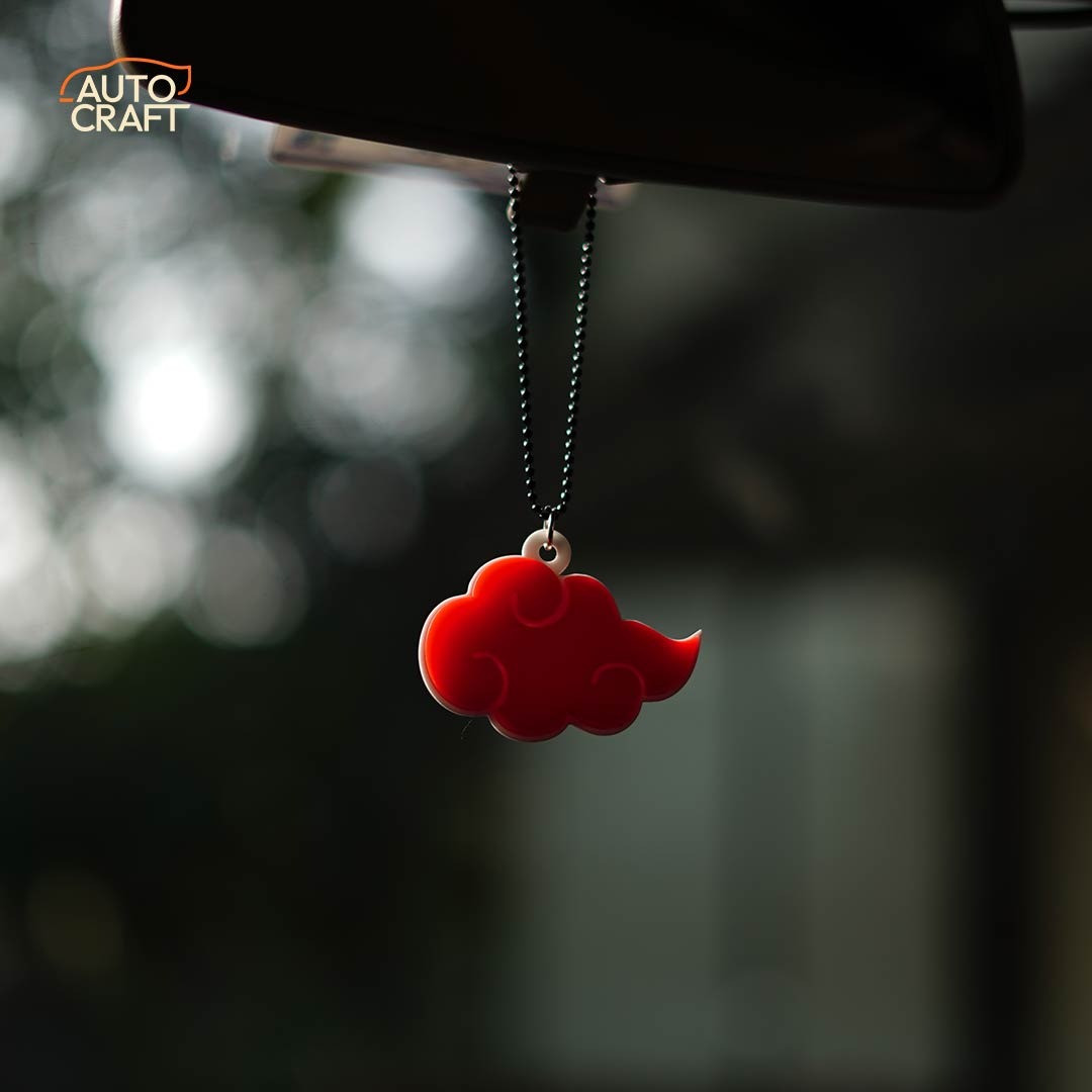 Naruto Akatsuki Logo Red Car Mirror Hanging - Image 2