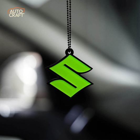 Suzuki Logo Green Car Mirror Hanging - Image 1