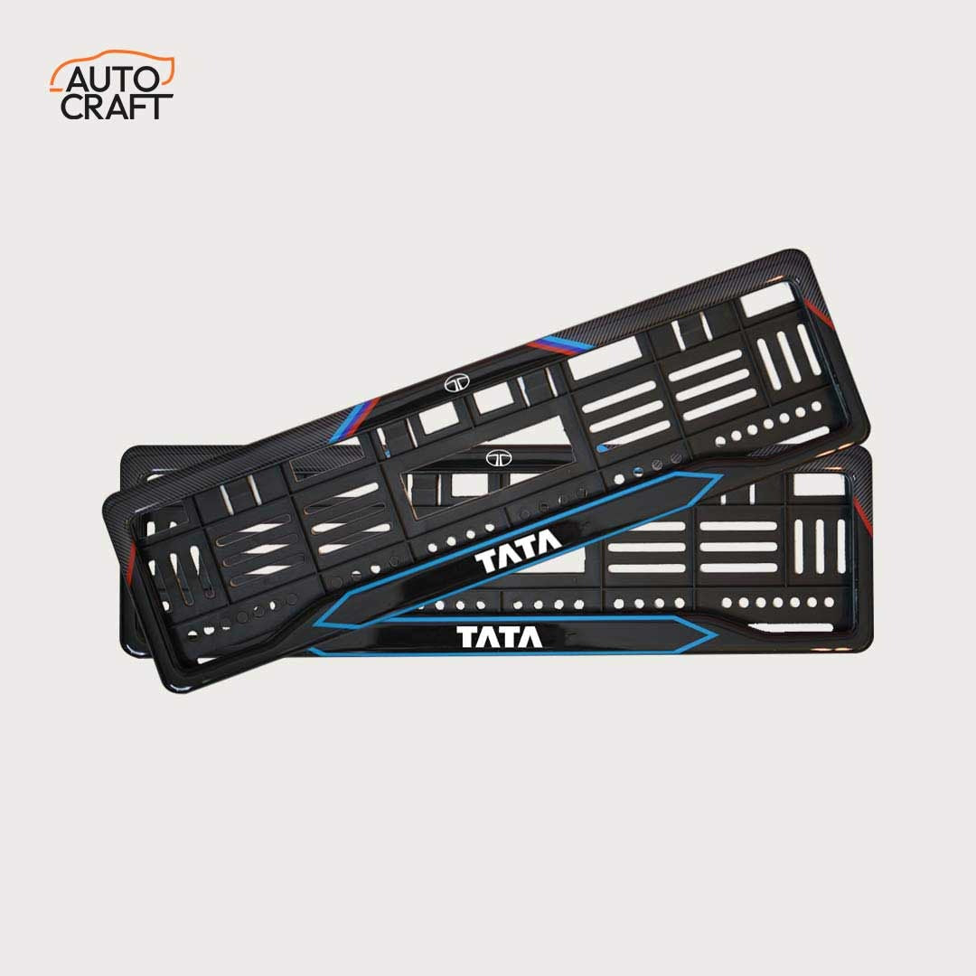Car Number Plate Gel Frame - TATA - Red and Blue Line