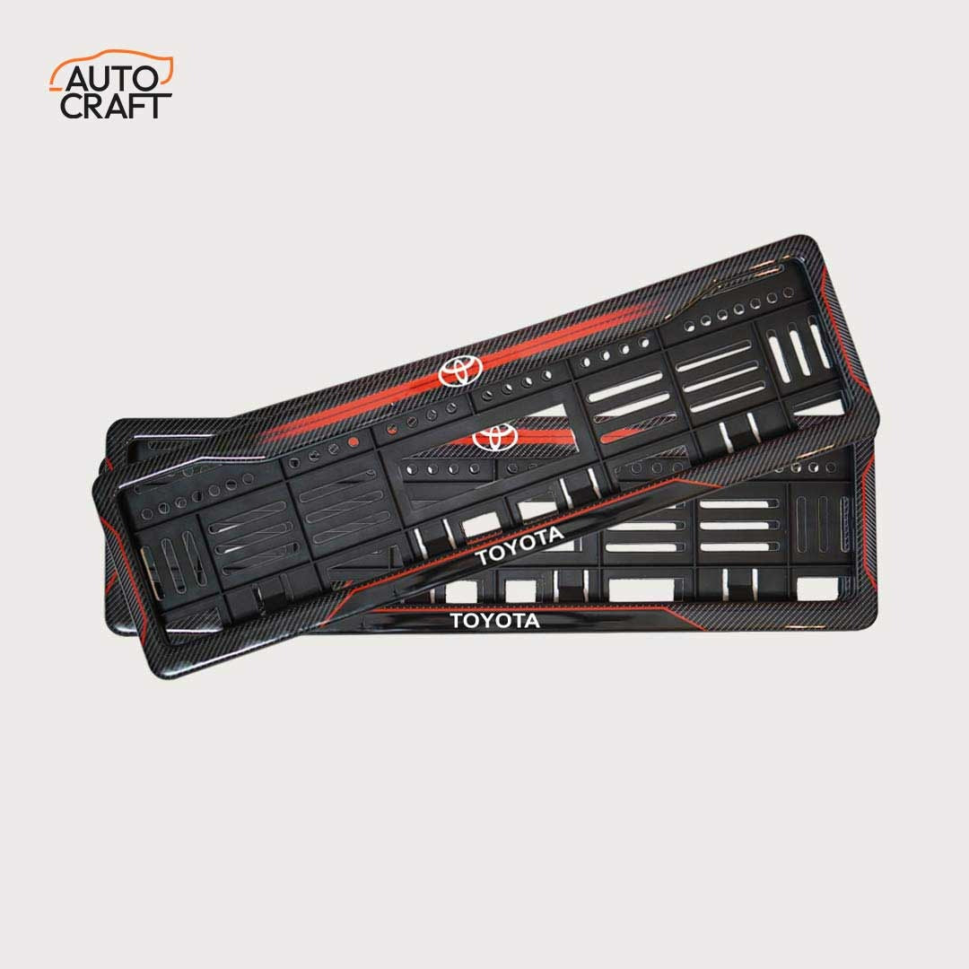 Car Number Plate Gel Frame - Toyota - Red Dash