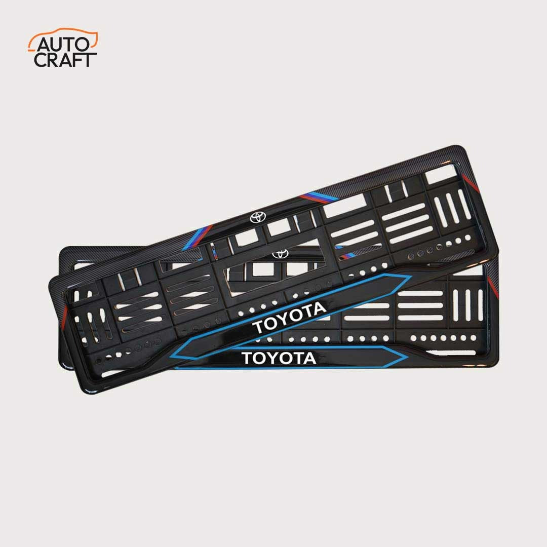 Car Number Plate Gel Frame - Toyota - Red and Blue Line