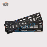 Car Number Plate Gel Frame - Toyota - Red and Blue Line