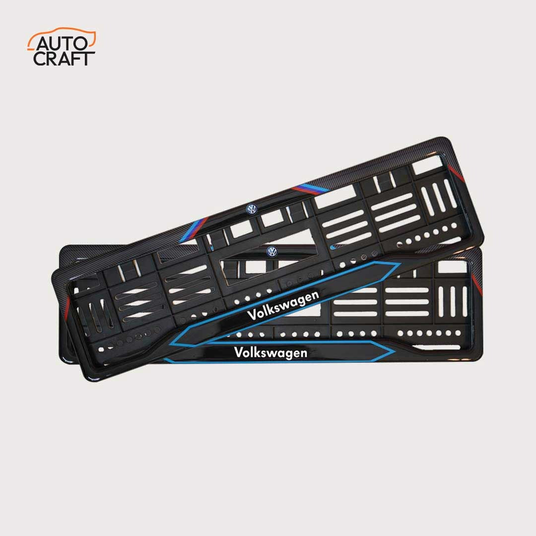 Car Number Plate Gel Frame - Volkswagen - Red and Blue