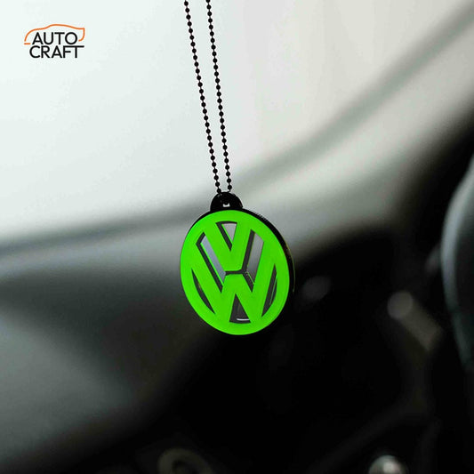 Volkswagen Logo Green Car Mirror Hanging - Image 1