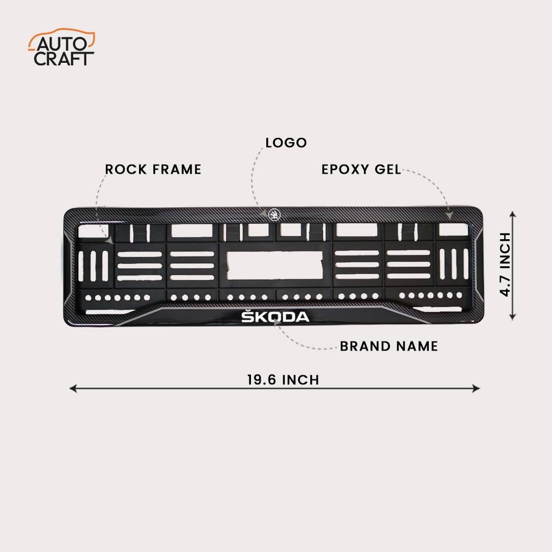 Car Number Plate Gel Frame - Skoda - Black Plain - Image 2