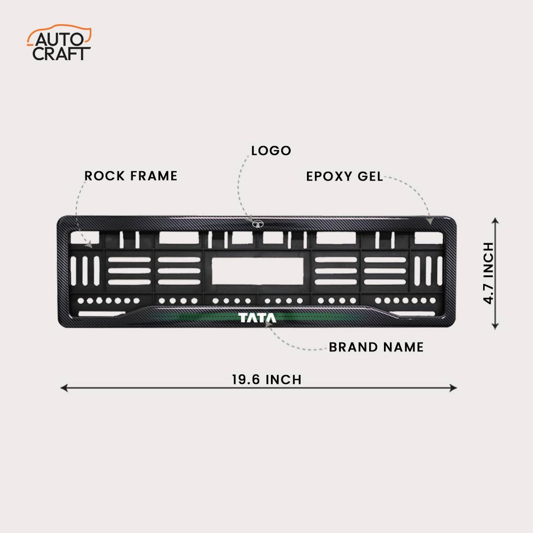 Car Number Plate Gel Frame - TATA - Green Line