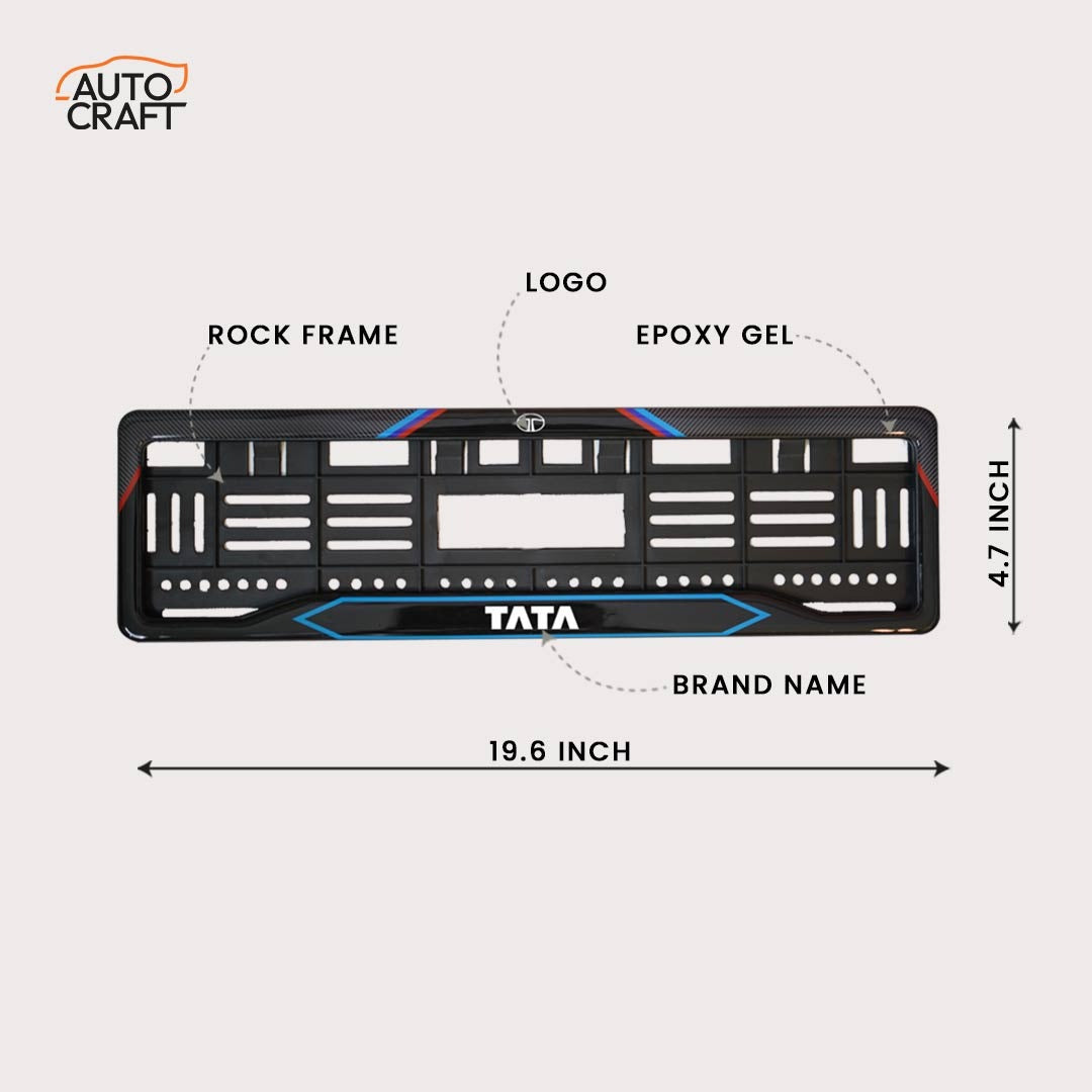 Car Number Plate Gel Frame - TATA - Red and Blue Line