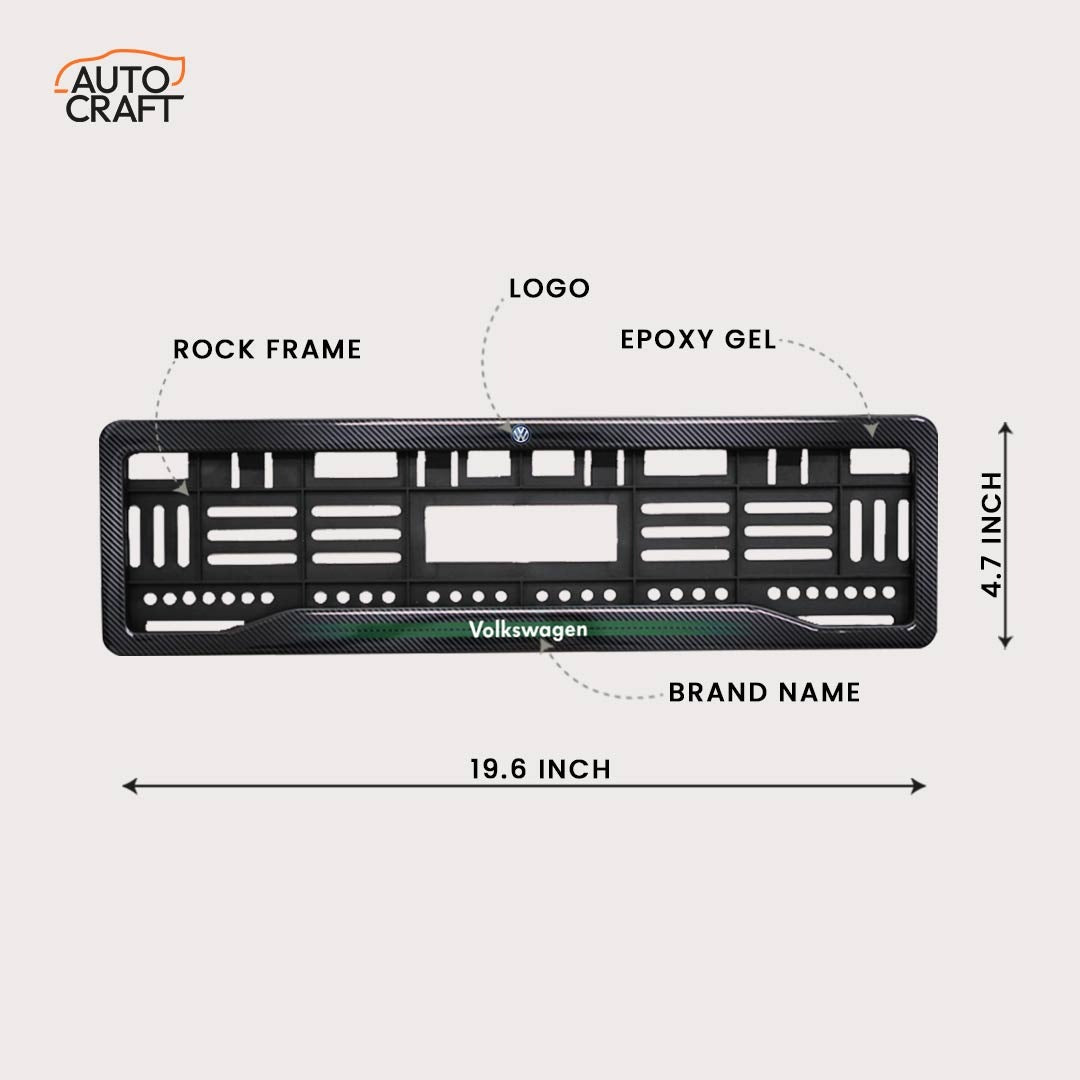 Car Number Plate Gel Frame - Volkswagen - Green Line