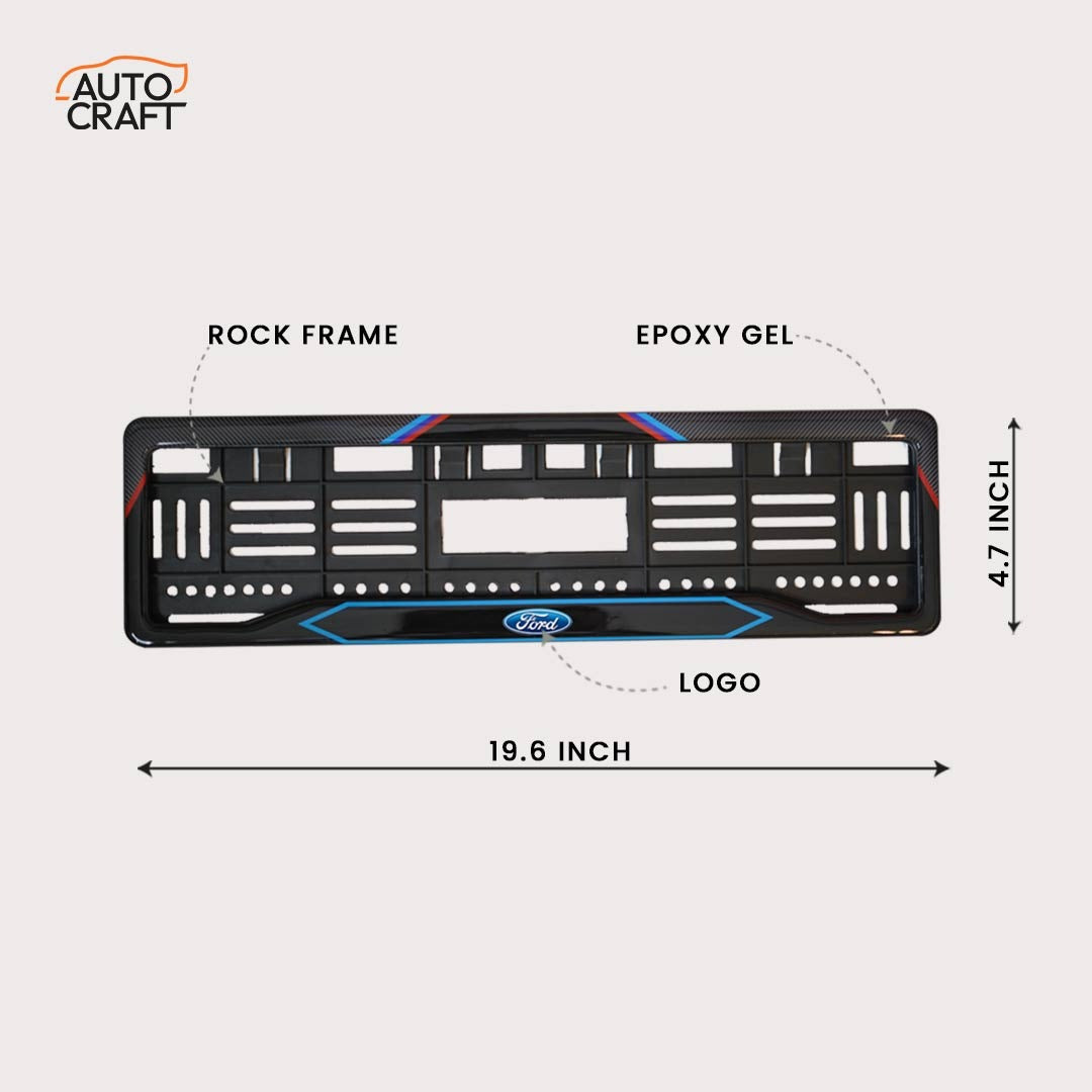 Car Number Plate Gel Frame - Ford - Red and Blue Line
