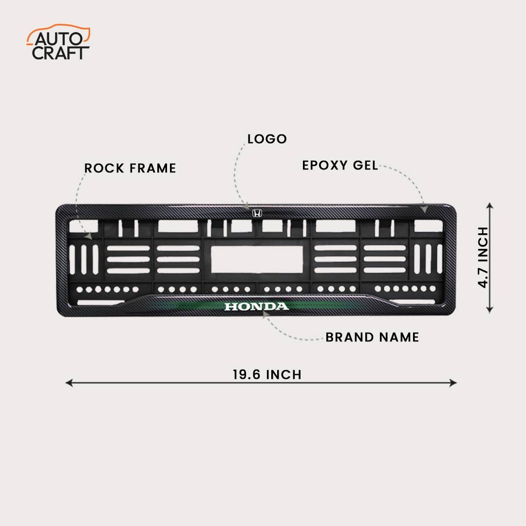 Car Number Plate Gel Frame - Honda - Green Line
