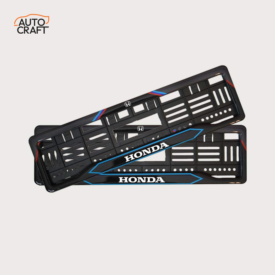 Car Number Plate Gel Frame - Honda - Red and Blue Line