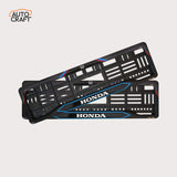 Car Number Plate Gel Frame - Honda - Red and Blue Line