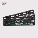 Car Number Plate Gel Frame - Honda - Green Line