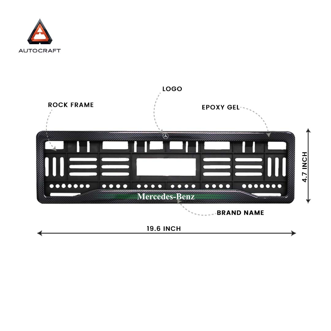 Car Number Plate Gel Frame - Benz - Green