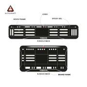 Bike Number Plate Gel Frame - Yamaha - Black with White Lines (Front and Back Set) thumbnail