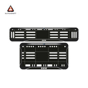 Bike Number Plate Gel Frame - BMW - Black with White Lines (Front and Back Set)