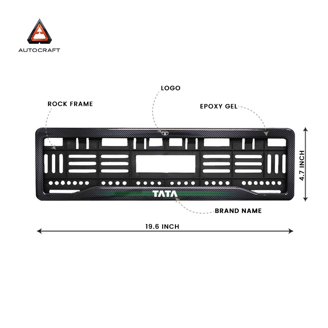 Car Number Plate Gel Frame - TATA - Green Line
