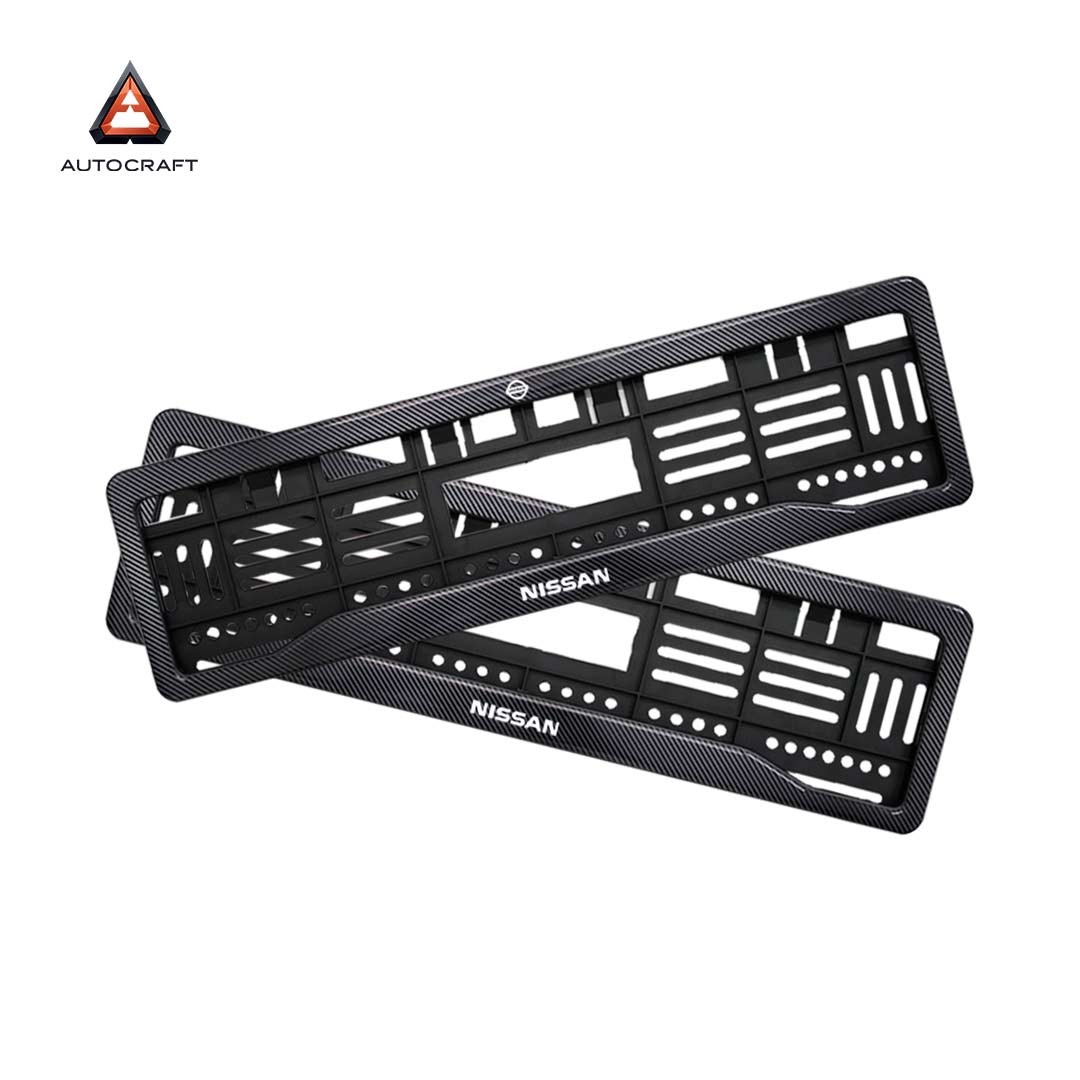 Car Number Plate Gel Frame - Nissan - Black Plain HSRP number plate gel frame view 1