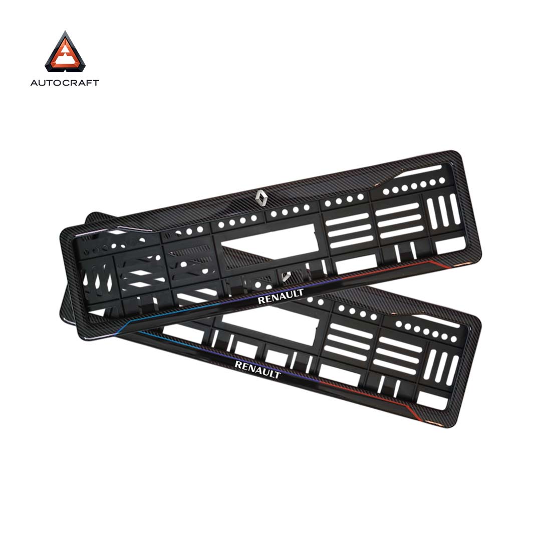 Car Number Plate Gel Frame - Renault - Blue and Red Line HSRP number plate gel frame view 1
