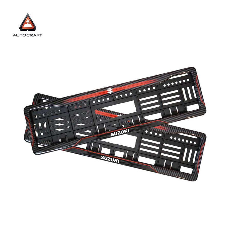 Car Number Plate Gel Frame - Suzuki - Red Dash