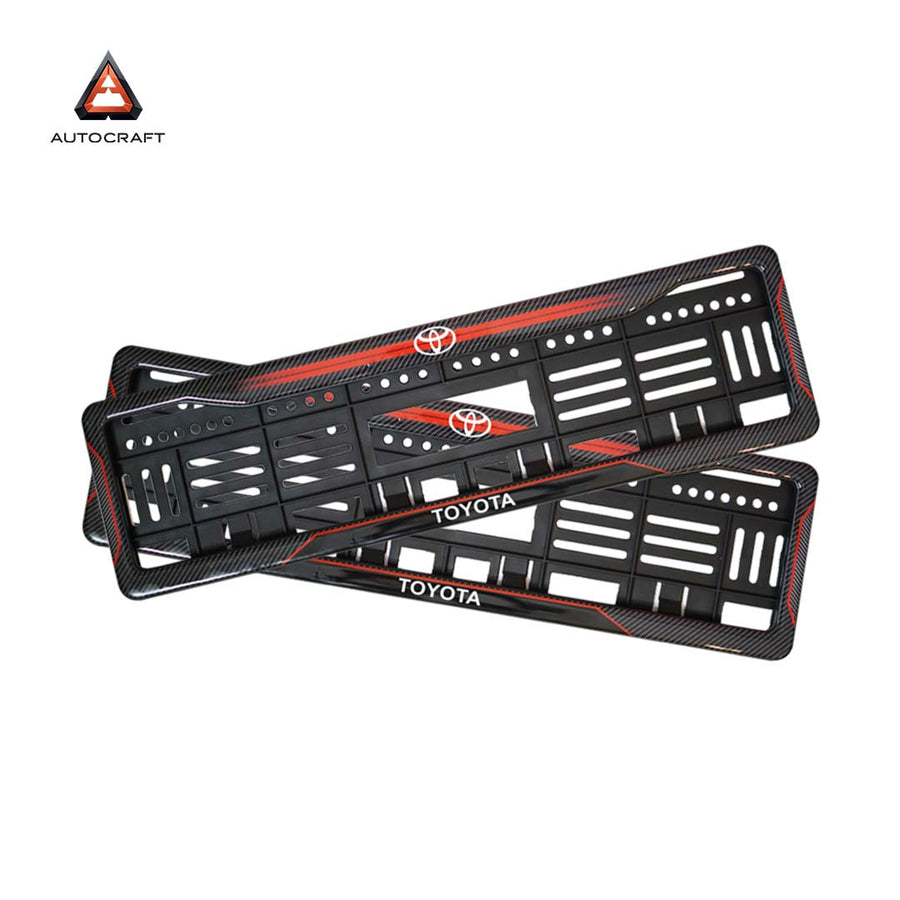 Car Number Plate Gel Frame - Toyota - Red Dash