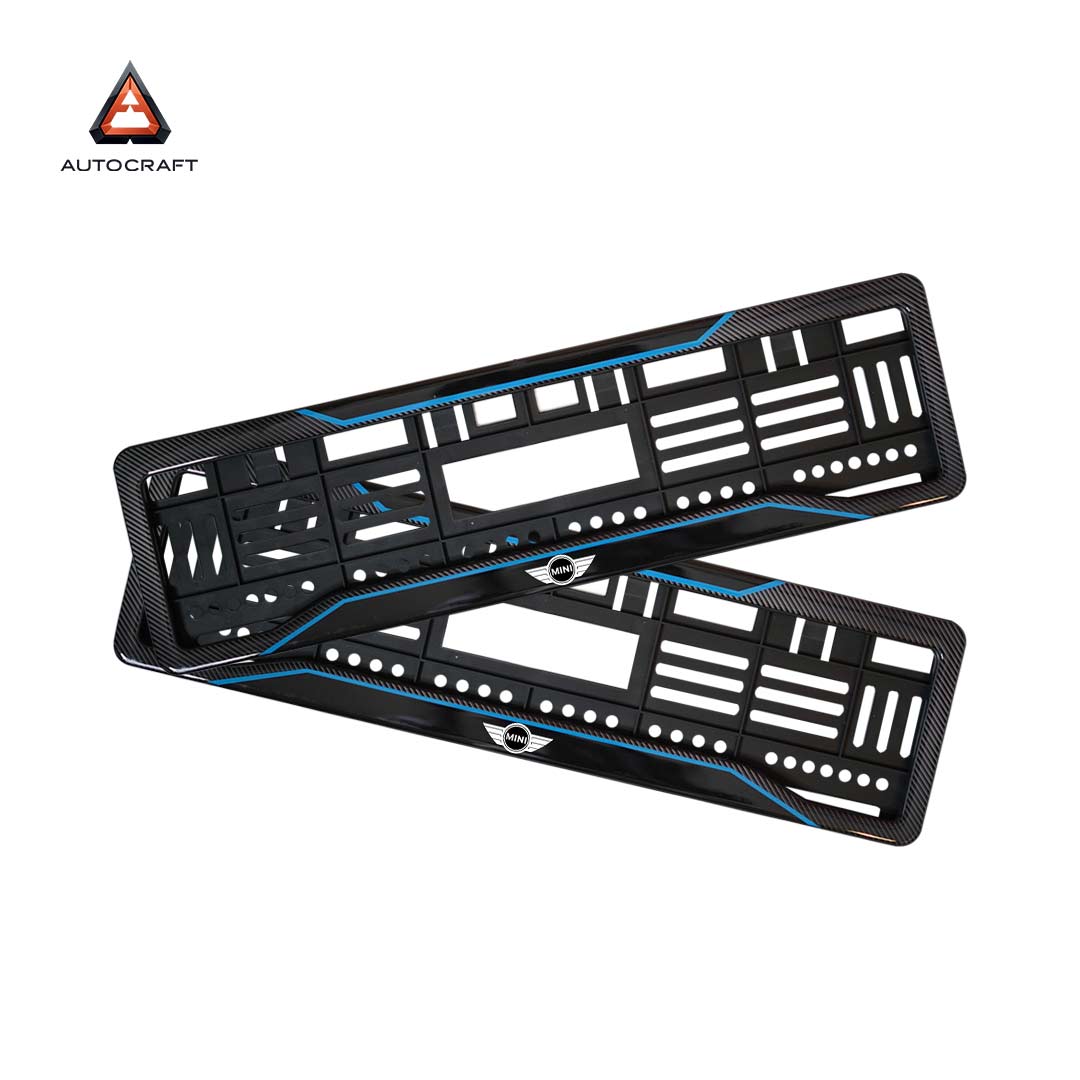 Car Number Plate Gel Frame - Mini Cooper - Blue Line