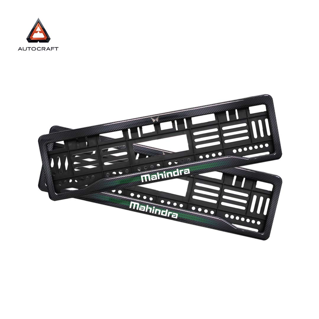 Car Number Plate Gel Frame - Mahindra - Green Line HSRP number plate gel frame view 1