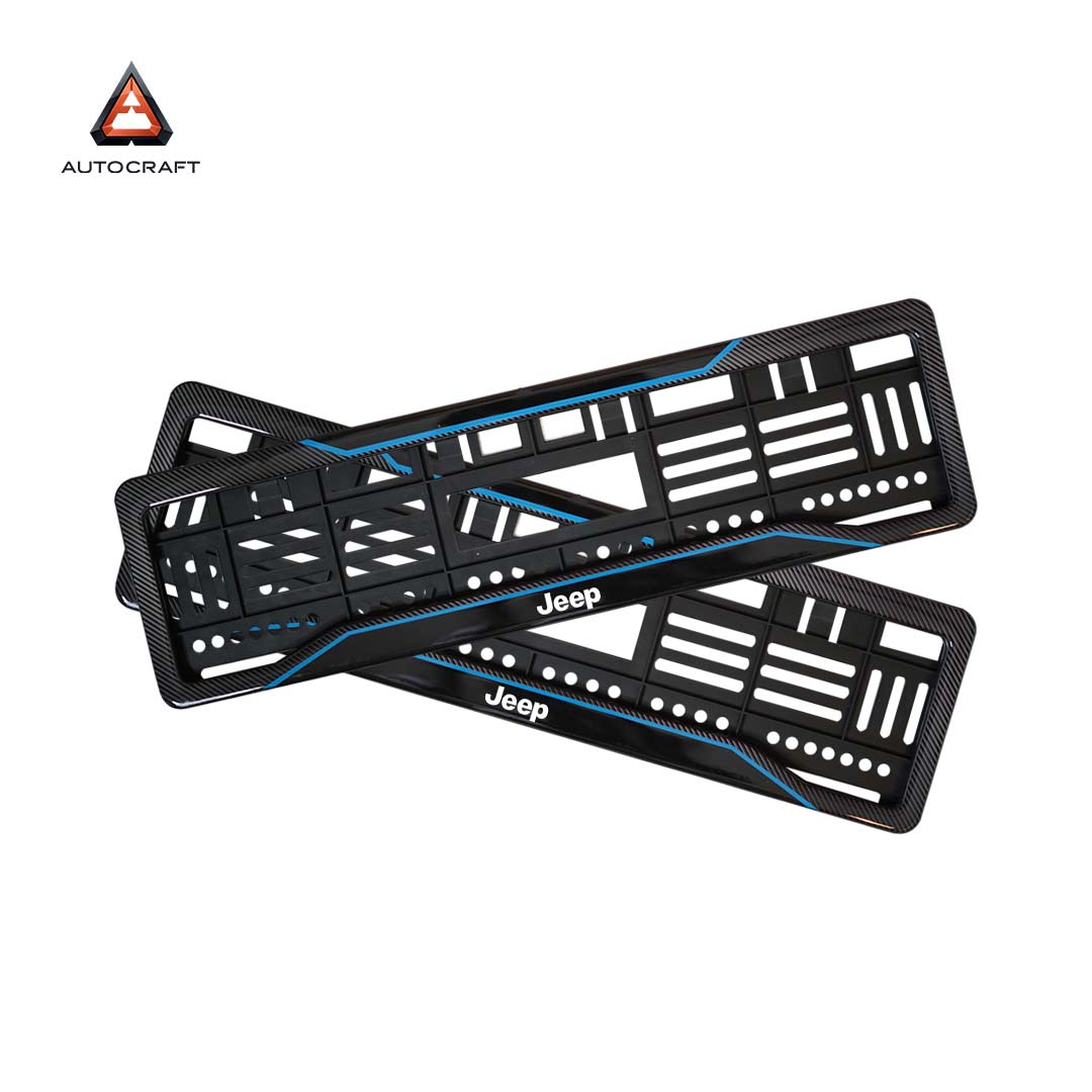 Car Number Plate Gel Frame - Jeep - Blue Line