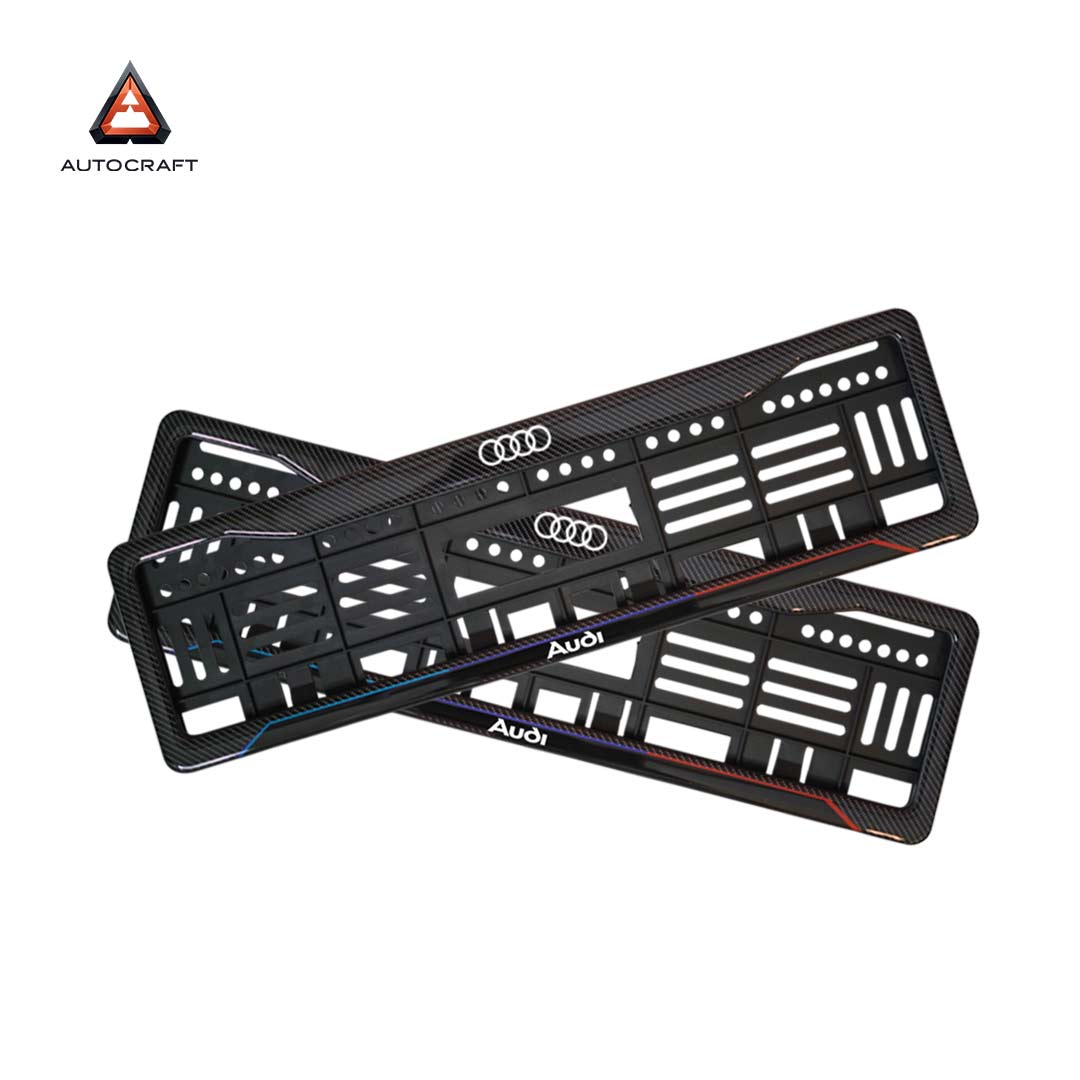 Car Number Plate Gel Frame - Audi - Blue and Red Line