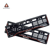 Car Number Plate Gel Frame - Skoda - Red Line thumbnail