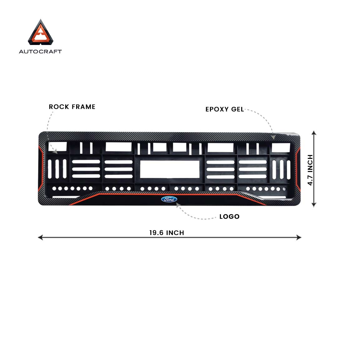Car Number Plate Gel Frame - Ford - Red Line