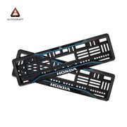 Car Number Plate Gel Frame - Honda - Blue Line