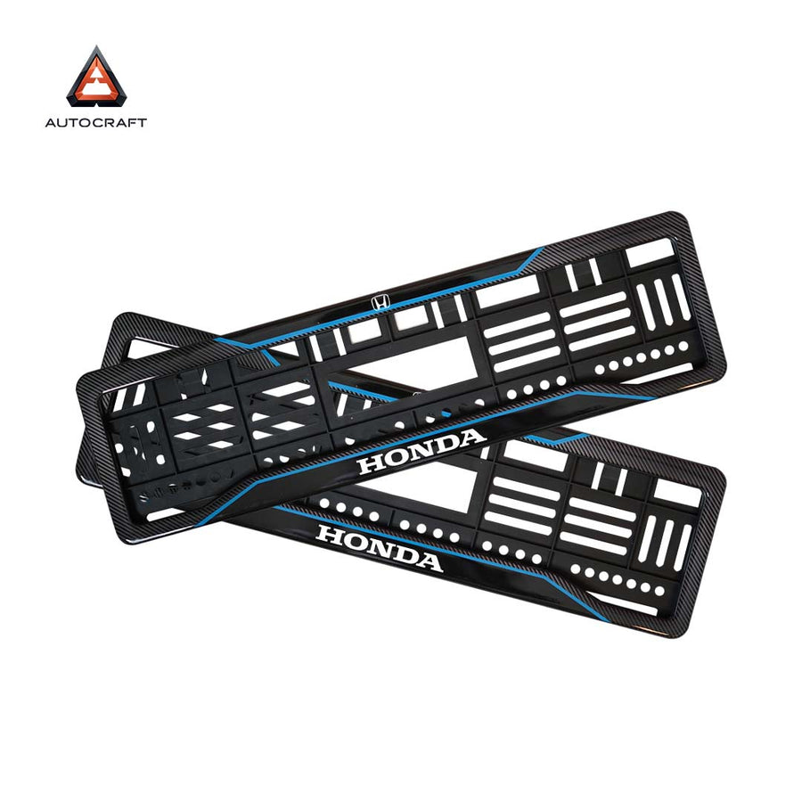 Car Number Plate Gel Frame - Honda - Blue Line