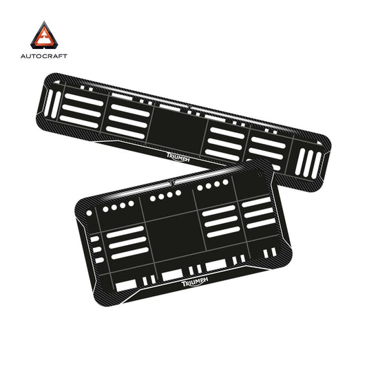 Bike Number Plate Gel Frame - Triumph - Black with White Lines (Front and Back Set)