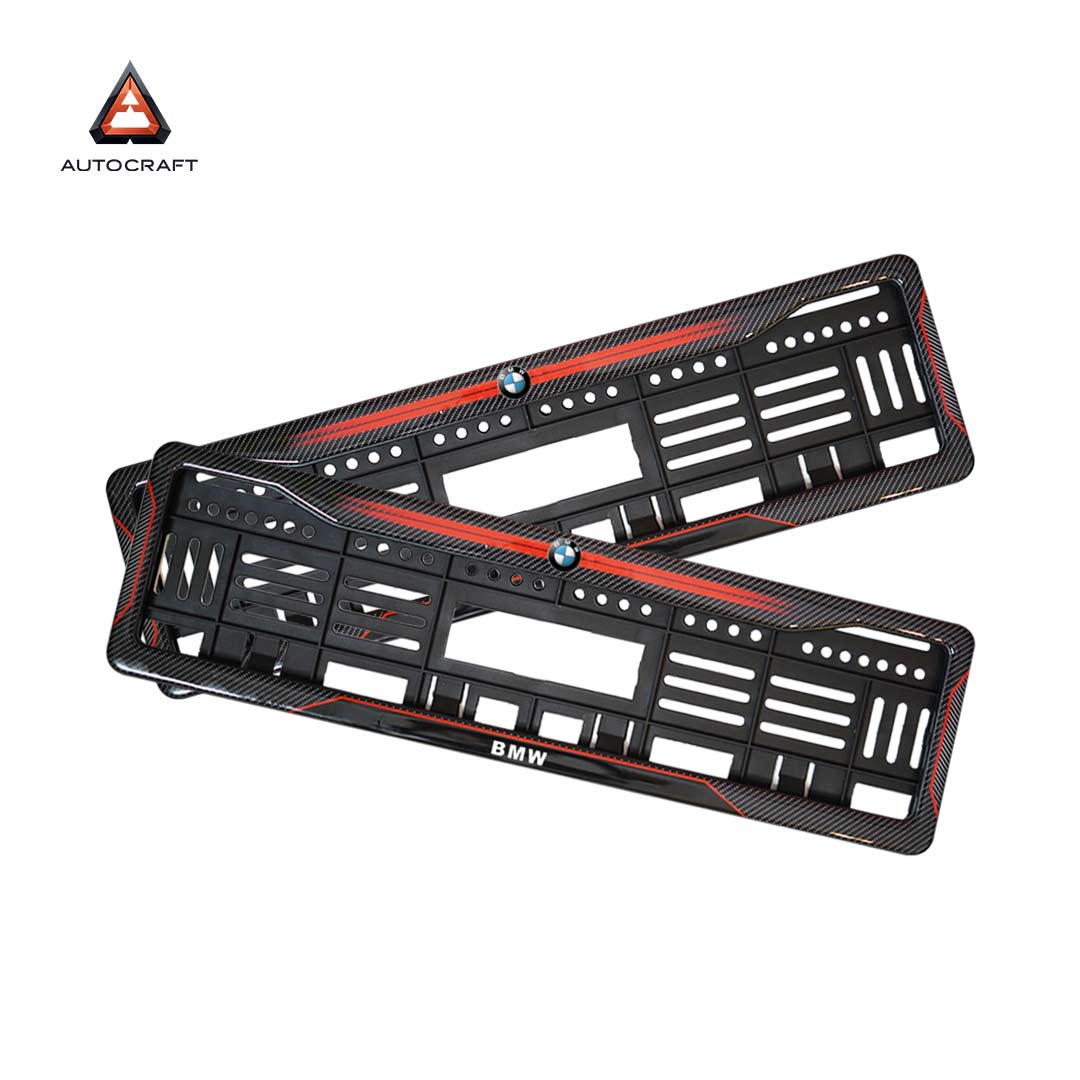 Car Number Plate Gel Frame - BMW - Red Dash