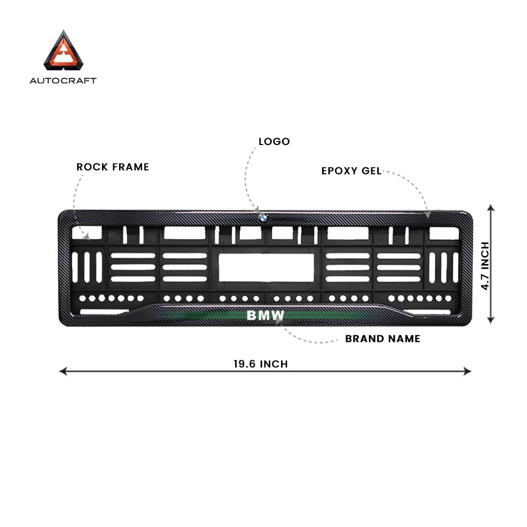 Car Number Plate Gel Frame - BMW - Green