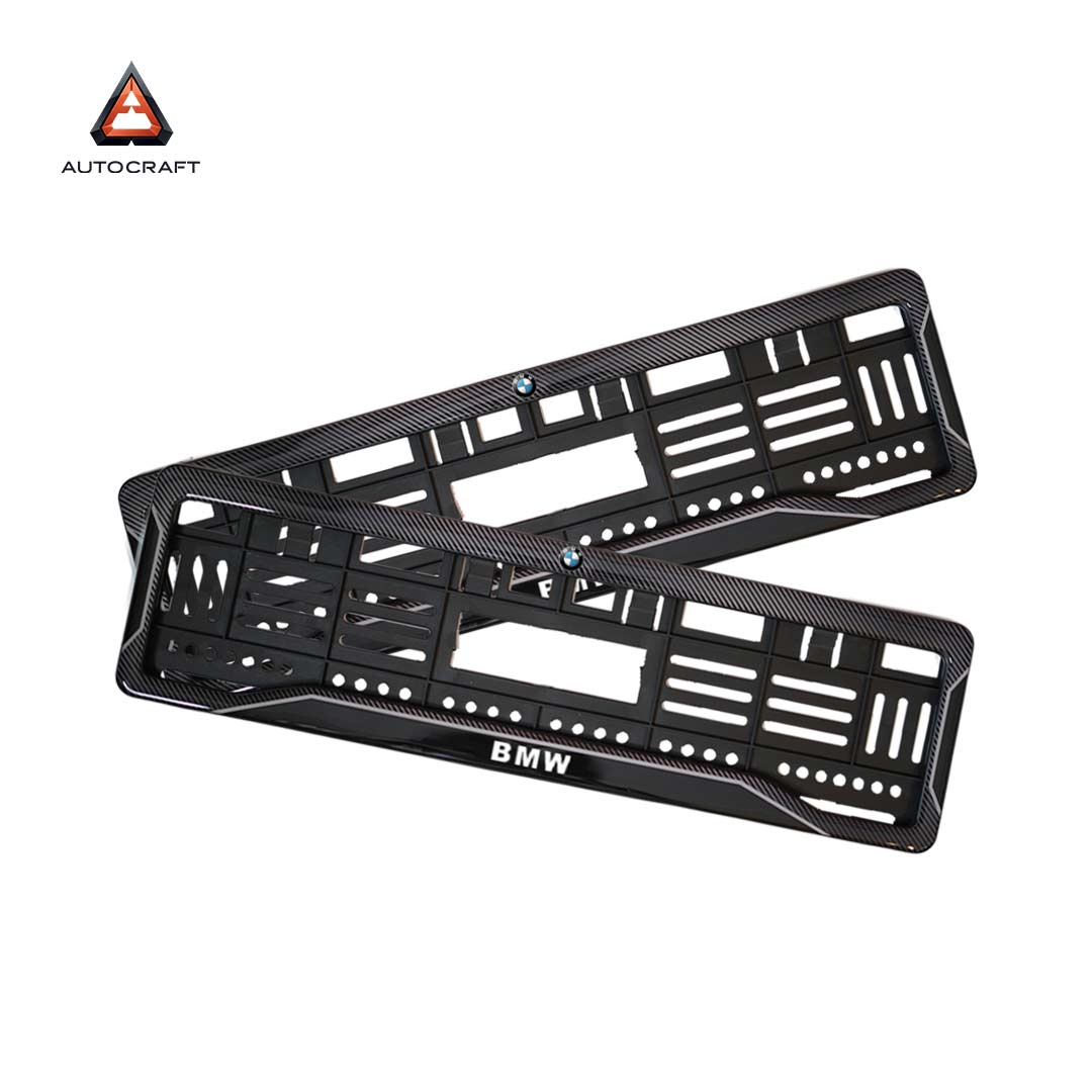 Car Number Plate Gel Frame - BMW - Black Dash HSRP number plate gel frame view 1